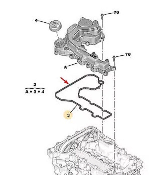 Citroen/Peugeot 1.2 HNS Engine Rocker Cover/Oil Separator Gasket 9817643380